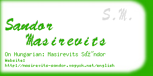 sandor masirevits business card